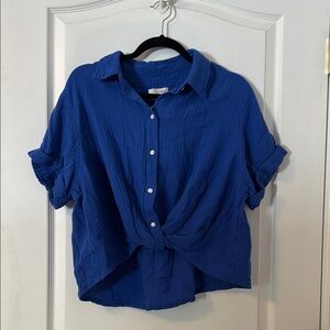 Blue Women's Button-Up Top